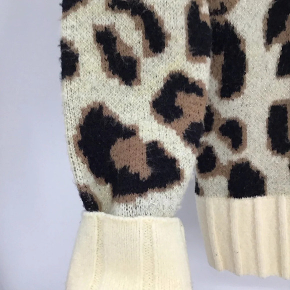 Lovers + Friends Speak-Up Leopard Print Sweater Casual Winter Warm Size XS - Picture 7 of 10
